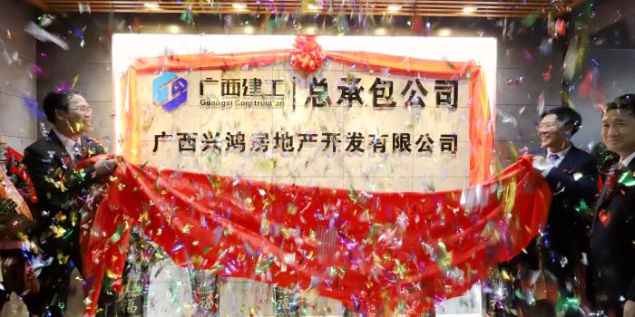 陈祖训与曾劲松共同为兴鸿房地产公司成立揭牌。王平顶山 摄.jpg