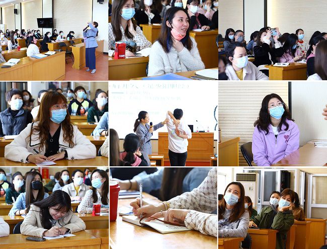 公司女职工当真听课积极互动（建图）.jpg